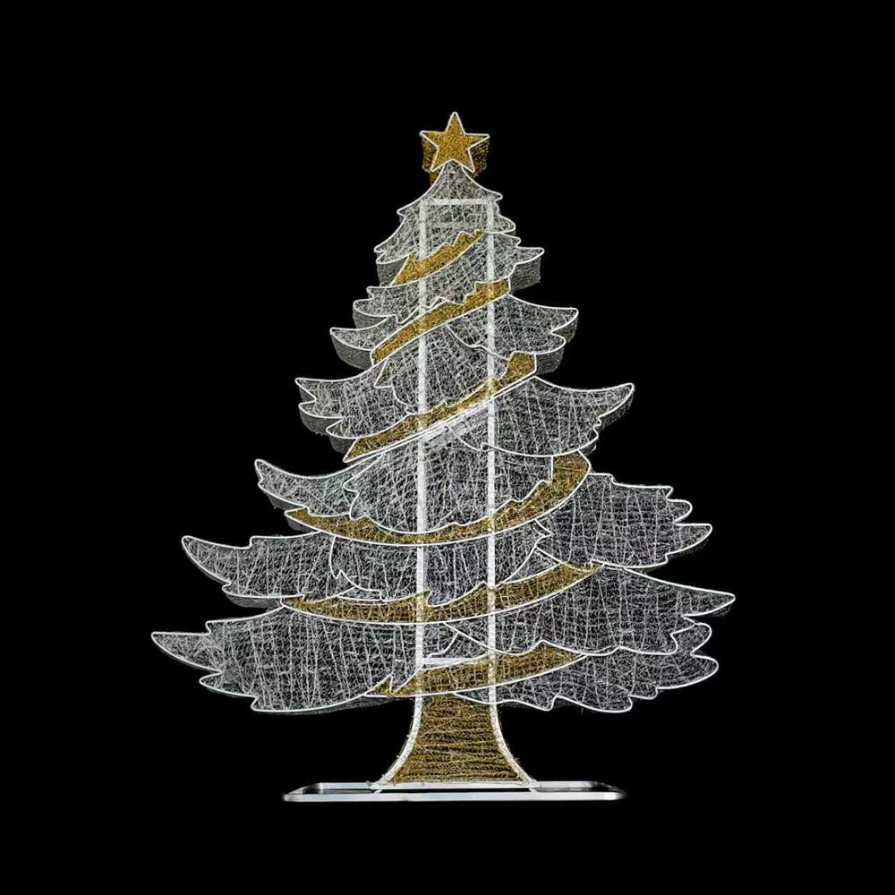 7.5ft  Mesh Crystal Garland Tree  ， 10% White Twinkle