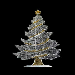 7.5ft  Mesh Crystal Garland Tree  ， 10% White Twinkle