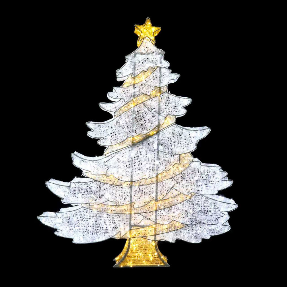 7.5ft  Mesh Crystal Garland Tree  ， 10% White Twinkle