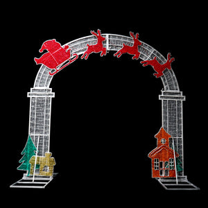 12.6ft  Christmas Mesh Arch with Changeable Designs，Dual Lights with 10% White Twinkle