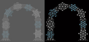 12.6ft  Christmas Mesh Arch with Changeable Designs， 10% White Twinkle