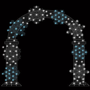 12.6ft  Christmas Mesh Arch with Changeable Designs， 10% White Twinkle