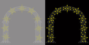 12.7ft  Christmas Mesh Arch with Changeable Designs， 10% White Twinkle