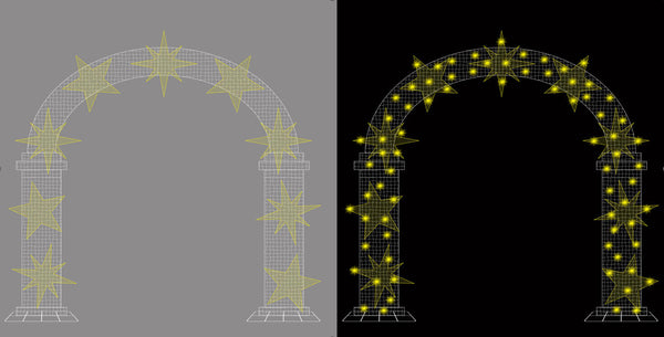 12.7ft  Christmas Mesh Arch with Changeable Designs， 10% White Twinkle