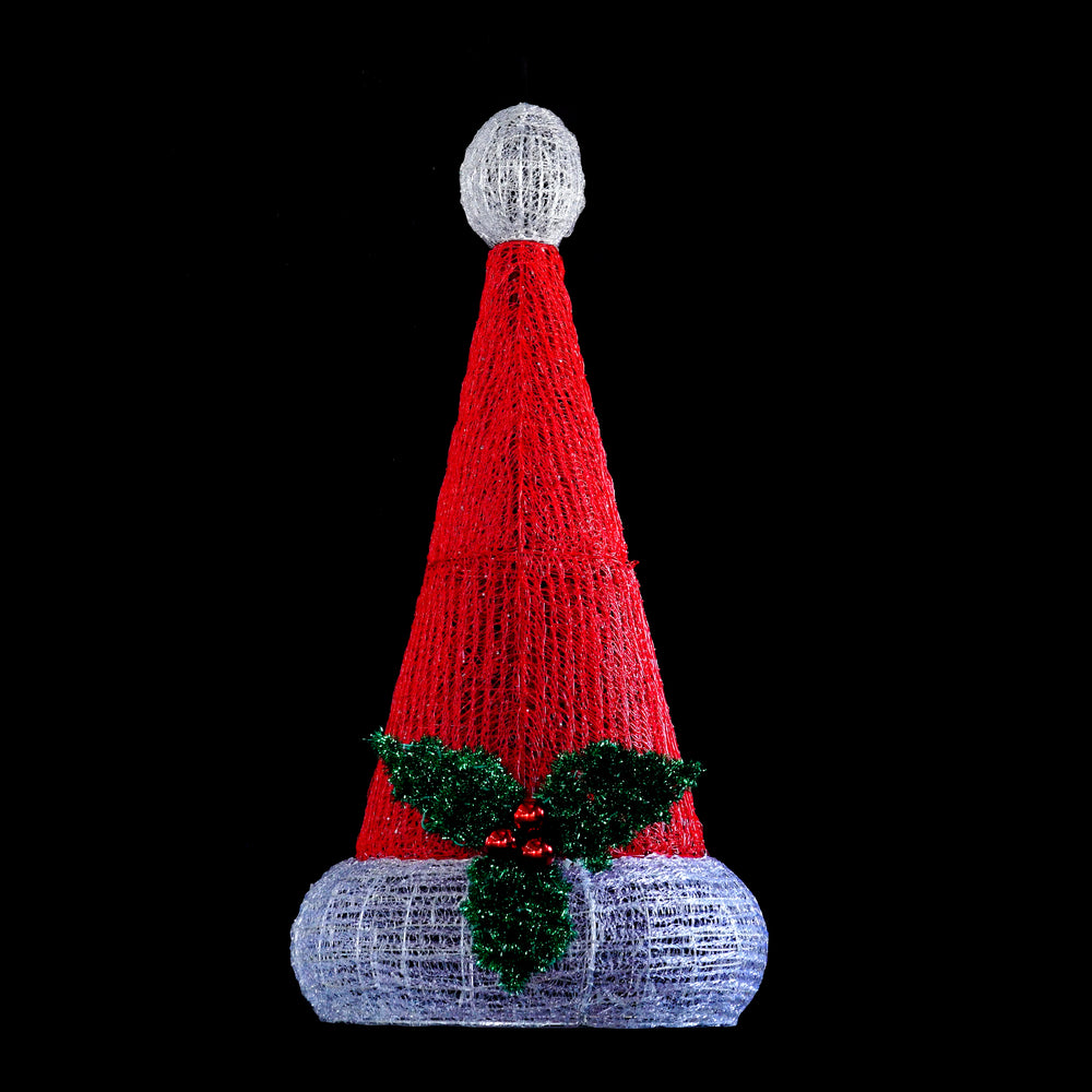 7ft Santa Hat Tree with Lighted Holly Leaves with 10% Twinkle Lights