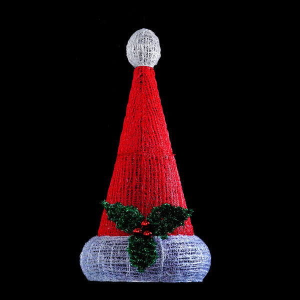7ft Santa Hat Tree with Lighted Holly Leaves with 10% Twinkle Lights