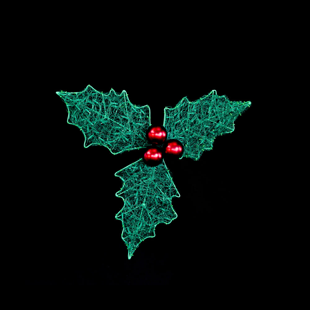 36” Holly Leaves with Berries with 10% Twinkle Lights