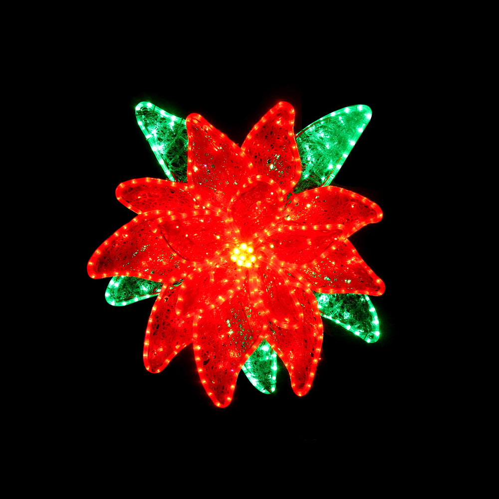 32“ Poinsettia  with 10% Twinkle LED