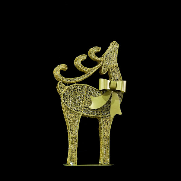 5ft Deer with Gold Bow with 10% Twinkle LED