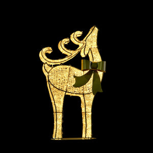 5ft Deer with Gold Bow with 10% Twinkle LED