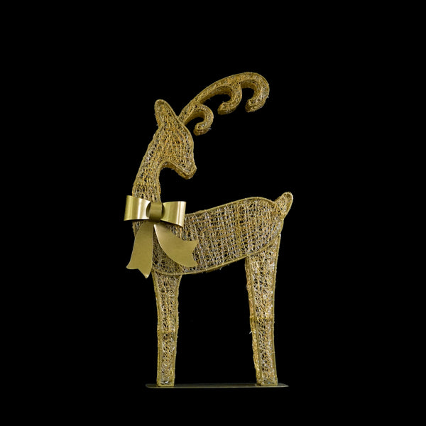 6ft Deer with Gold Bow with 10% Twinkle LED