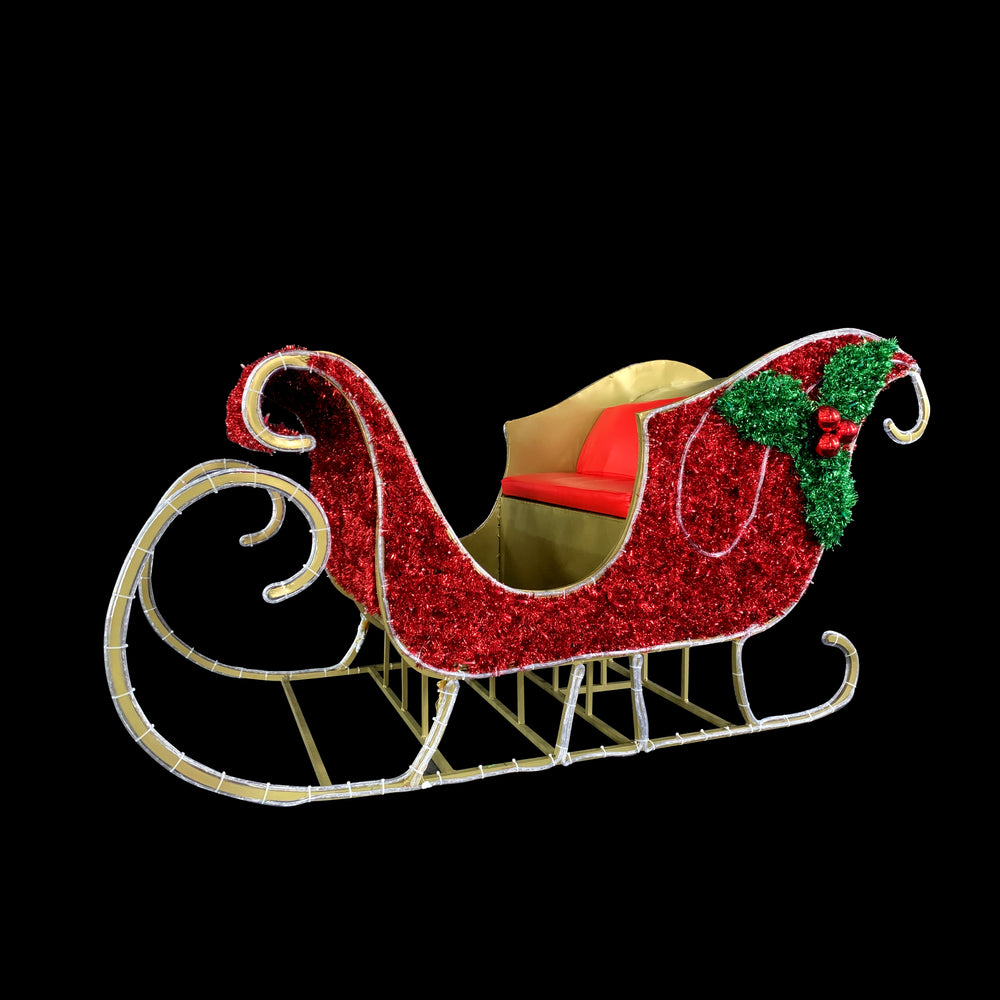 8ft Red Sleigh with 10% Twinkle LED