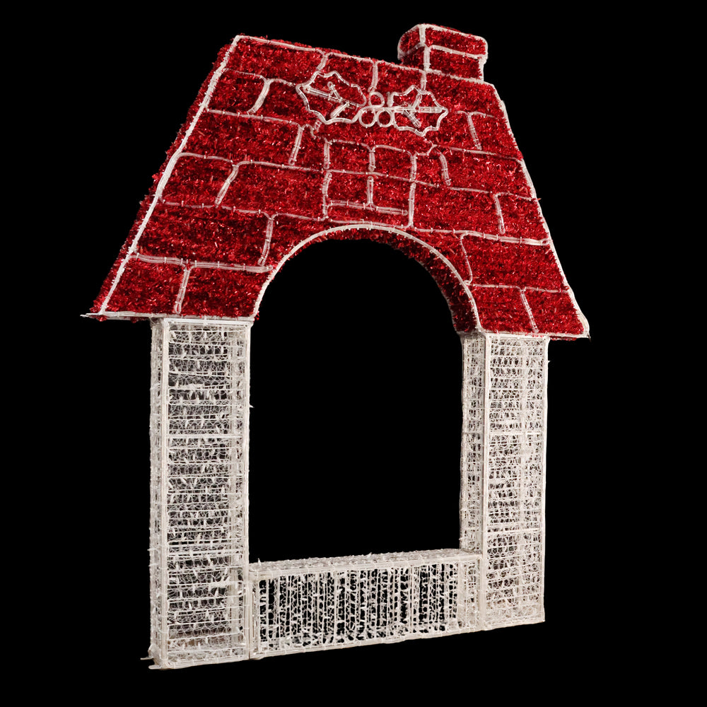 9ft Photo Frame Mesh with Holly Roof 10% White Twinkle