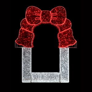 9ft Photo Frame Mesh with Bow  Roof 10% White Twinkle