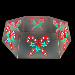 Dia29”  Neon Lights Tree Skirt  - Candy Cane