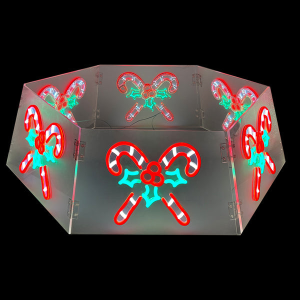 Dia29”  Neon Lights Tree Skirt  - Candy Cane