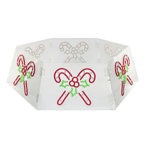 Dia29”  Neon Lights Tree Skirt  - Candy Cane