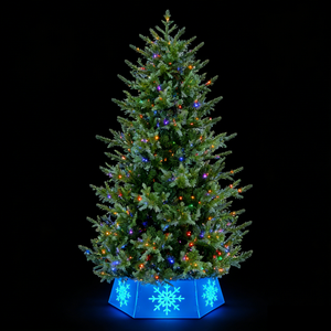 Dia29”  Neon Lights Tree Skirt  - Snowflake