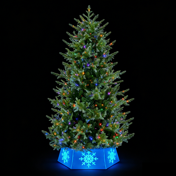 Dia29”  Neon Lights Tree Skirt  - Snowflake